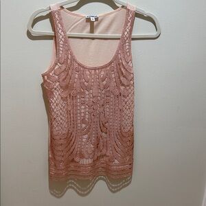 Express Pink Lace Tank Top